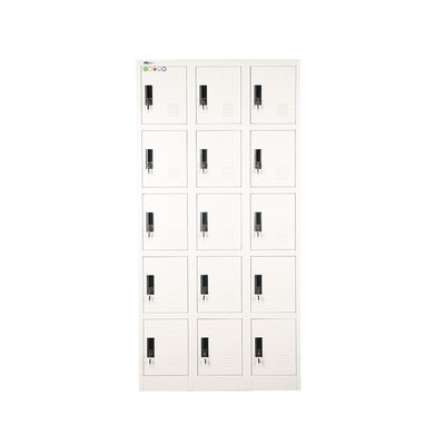 Office Furniture Knock Down 15 Door 0.7mm Thick Metal Lockers