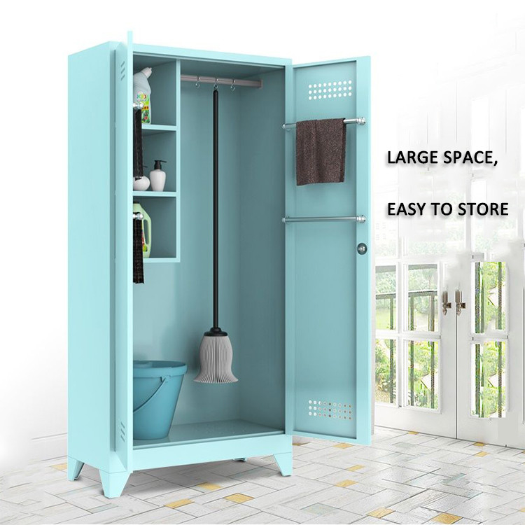 Metal Cleaning Storage Cabinet Double Door Clean Tools Lockers